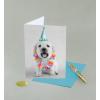 Graphique Party Cats Birthday Card, Family and Friends, Color-Coordinated Envelope, 5″ x 7″(Puppy Party Hat)