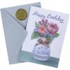 Graphique Bicycle with Balloons Birthday Card | Family and Friends | Embellished with Gold Foil Accents | Color-Coordinated Envelope | 5″ x 7″(Birthday Floral Vase)