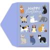 Graphique Party Cats Birthday Card, Family and Friends, Color-Coordinated Envelope, 5″ x 7″(Party Cats)