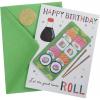 Graphique Party Cats Birthday Card, Family and Friends, Color-Coordinated Envelope, 5″ x 7″(Sushi Roll)