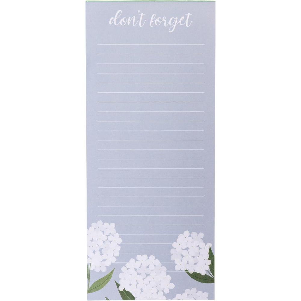 imageGraphique Plaid Magnetic Notepad 100 TearAway Sheets for Grocery Shopping ampamp ToDo Lists Writing Pad for Fridge Kitchen OfficeWhite Hydrangeas