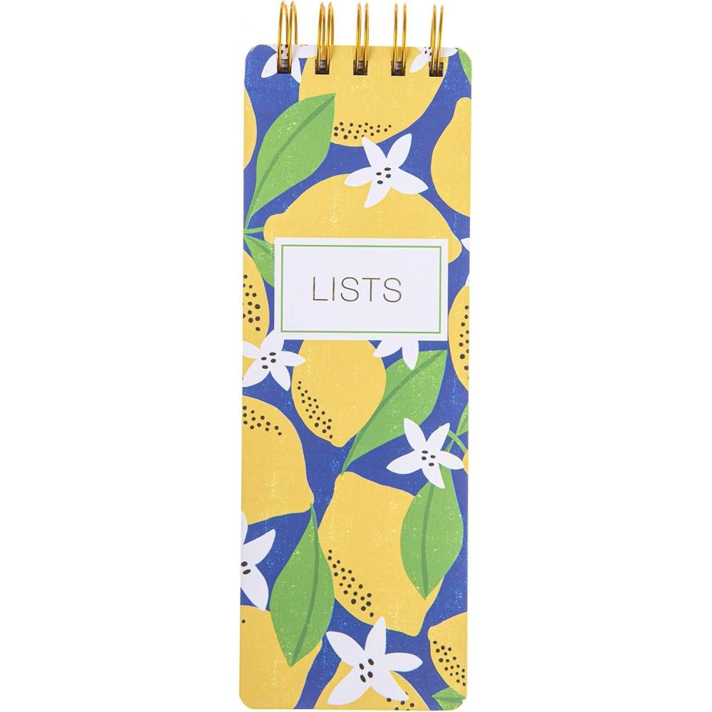 imageGraphique Reporter Journal Lemon Design Embellished Gold Foil Portable Notebook 150 Lined Sheets 3quot x 875quot  Perfect for Note Taking List Making and Much More