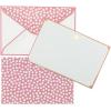 Graphique All Occasion Flat Notes, Pack of 50 Blank Index Cards with Envelopes & Decorative Storage Box, Thick Cardstock Stationary Gift, White Hydrangeas, 5.625” x 3.5”(Gold Heart)