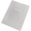 Graphique Apollo Vegan Leather Journal, Spiral Notebook for Writing, 192 Lined Pages, 8” x 10”(Silver)