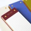 Graphique Post-Bound List Pad Luxe Collection, Perforated Sheets To-Do Notepad, Hardcover Binding, Gold Foil Embossing, 100 Pages, 4” x 9.75”, Taupe