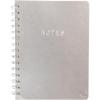 Graphique Apollo Vegan Leather Journal, Spiral Notebook for Writing, 192 Lined Pages, 8” x 10”(Silver)