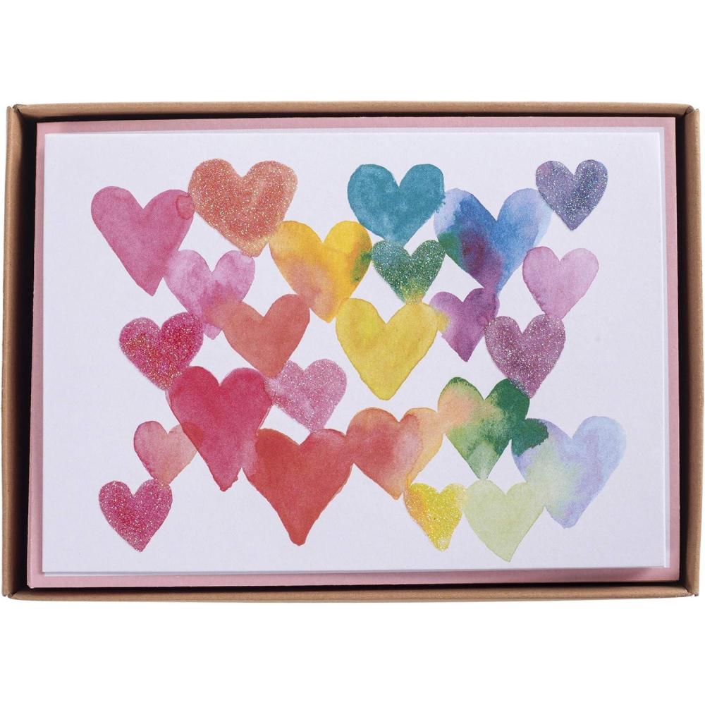 imageGraphique Box of Thank You Cards Brush Strokes  Includes 16 Cards with Matching Envelopes and Storage Box Cute Stationery Made of Durable Heavy Cardstock Cards Measure 325quot x 475quotGlitter
