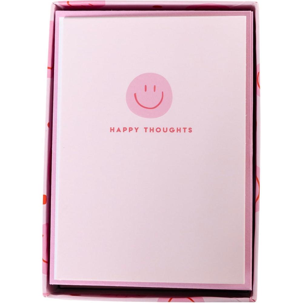 imageGraphique Box of Thank You Cards Brush Strokes  Includes 16 Cards with Matching Envelopes and Storage Box Cute Stationery Made of Durable Heavy Cardstock Cards Measure 325quot x 475quotYellow and Pink
