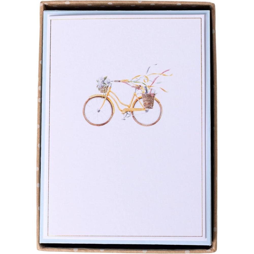imageGraphique Boxed Cards Simple Floral  Includes 16 Cards with Matching Envelopes and Storage Box Cute Stationery Made on Durable Cardstock Cards Measure 4 x 5625Watercolor Bike