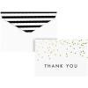 Graphique Falling Dots Boxed Notecards, 16 Embellished Gold Polka-Dotted “Thank You” Cards with Matching Envelopes and Storage Box, 3.25″ x 4.75″