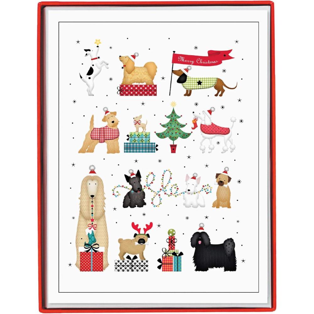 imageGraphique Santa Christmas Cards Boxed Set of 15 Holiday Cards with Envelopes 475quotx 6625quotHoliday Dogs