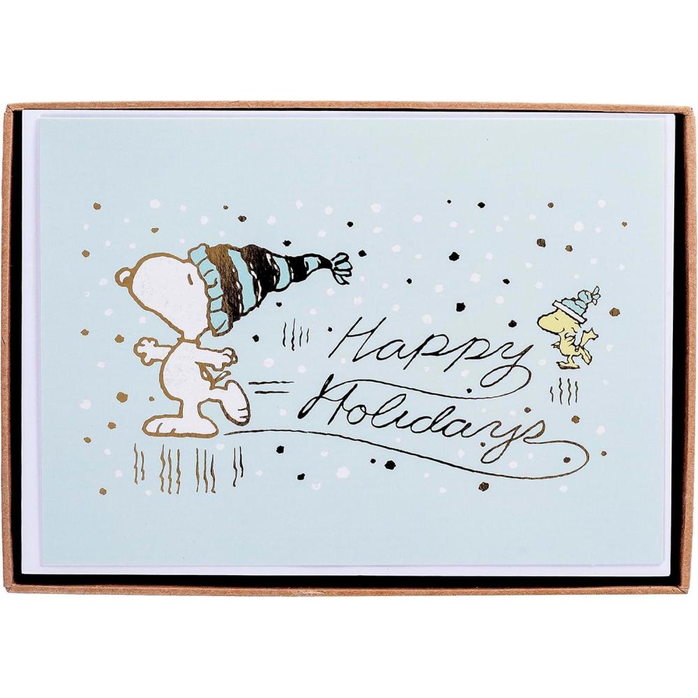imageGraphique Santa Christmas Cards Boxed Set of 15 Holiday Cards with Envelopes 475quotx 6625quotSnoopy Skating