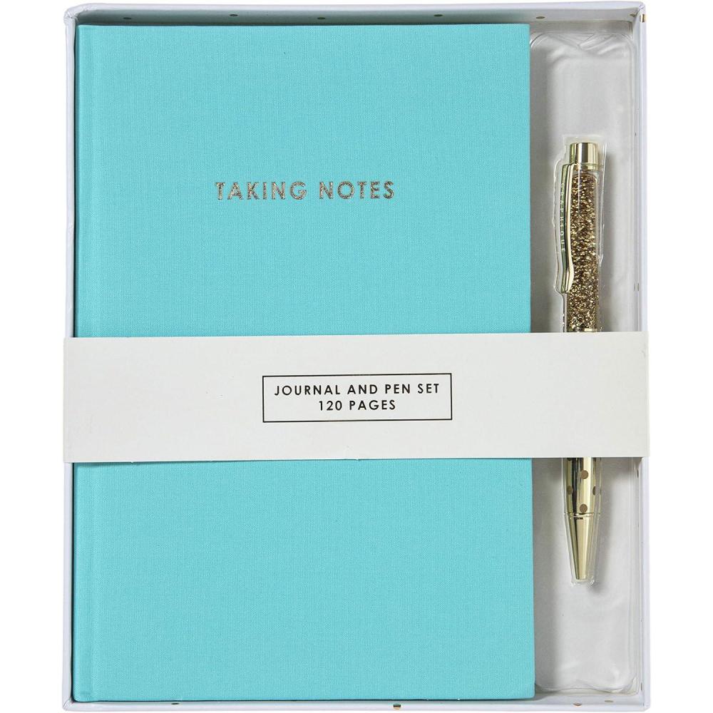 imageGraphique Taking Notes Journal ampamp Pen Set  Includes 1 Journal and 1 Floating Glitter Pen 120 Lined Cream Pages 575quot x 85quot  Great for Making Grocery Lists or Taking Notes in a MeetingTaking Notes
