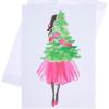Graphique Santa Christmas Cards, Boxed Set of 15 Holiday Cards with Envelopes, 4.75″x 6.625″(Girl Carrying Tree)