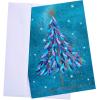 Graphique Santa Christmas Cards, Boxed Set of 15 Holiday Cards with Envelopes, 4.75″x 6.625″(Gold and Purple Tree)