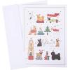Graphique Santa Christmas Cards, Boxed Set of 15 Holiday Cards with Envelopes, 4.75″x 6.625″(Holiday Dogs)