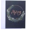Graphique Santa Christmas Cards, Boxed Set of 15 Holiday Cards with Envelopes, 4.75″x 6.625″(Merry Wreath)