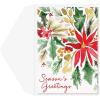 Graphique Santa Christmas Cards, Boxed Set of 15 Holiday Cards with Envelopes, 4.75″x 6.625″(Poinsettia)