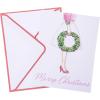 Graphique Wood Background Holiday Cards | Pack of 15 Cards with Envelopes | Christmas Greetings | Silver Foil Accents | Boxed Set | 4.25″ x 5.5″(Fashion Wreath)