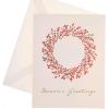 Graphique Wood Background Holiday Cards | Pack of 15 Cards with Envelopes | Christmas Greetings | Silver Foil Accents | Boxed Set | 4.25″ x 5.5″(Red & Green Berry Wreath)