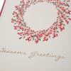 Graphique Wood Background Holiday Cards | Pack of 15 Cards with Envelopes | Christmas Greetings | Silver Foil Accents | Boxed Set | 4.25″ x 5.5″(Red & Green Berry Wreath)