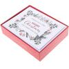 Graphique Wood Background Holiday Cards | Pack of 15 Cards with Envelopes | Christmas Greetings | Silver Foil Accents | Boxed Set | 4.25″ x 5.5″(Winter Greenery)