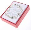 Graphique Wood Background Holiday Cards | Pack of 15 Cards with Envelopes | Christmas Greetings | Silver Foil Accents | Boxed Set | 4.25″ x 5.5″(Wonderful Time)