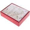 Graphique Wood Background Holiday Cards | Pack of 15 Cards with Envelopes | Christmas Greetings | Silver Foil Accents | Boxed Set | 4.25″ x 5.5″(Wood Backgroud)