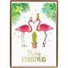 Graphique Santa Christmas Cards, Boxed Set of 15 Holiday Cards with Envelopes, 4.75″x 6.625″(Christmas Flamingos)