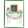 Graphique Santa Christmas Cards, Boxed Set of 15 Holiday Cards with Envelopes, 4.75″x 6.625″(Happy Holidays Mantel)