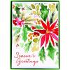 Graphique Santa Christmas Cards, Boxed Set of 15 Holiday Cards with Envelopes, 4.75″x 6.625″(Poinsettia)