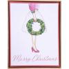 Graphique Wood Background Holiday Cards | Pack of 15 Cards with Envelopes | Christmas Greetings | Silver Foil Accents | Boxed Set | 4.25″ x 5.5″(Fashion Wreath)