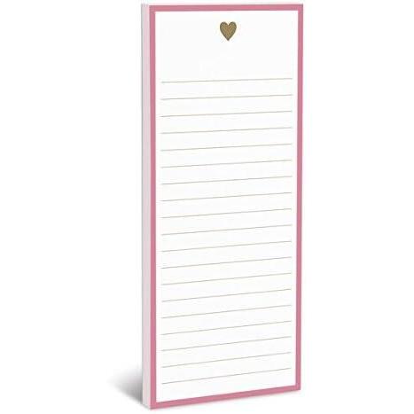 imageGraphique Gold Heart Magnetic Notepad Elegant and Simple Golden Heart Notepad w 2 Magnets to Hang on Refrigerator or Whiteboard 100 Lined Sheets 4quot x 925quot x 05quot