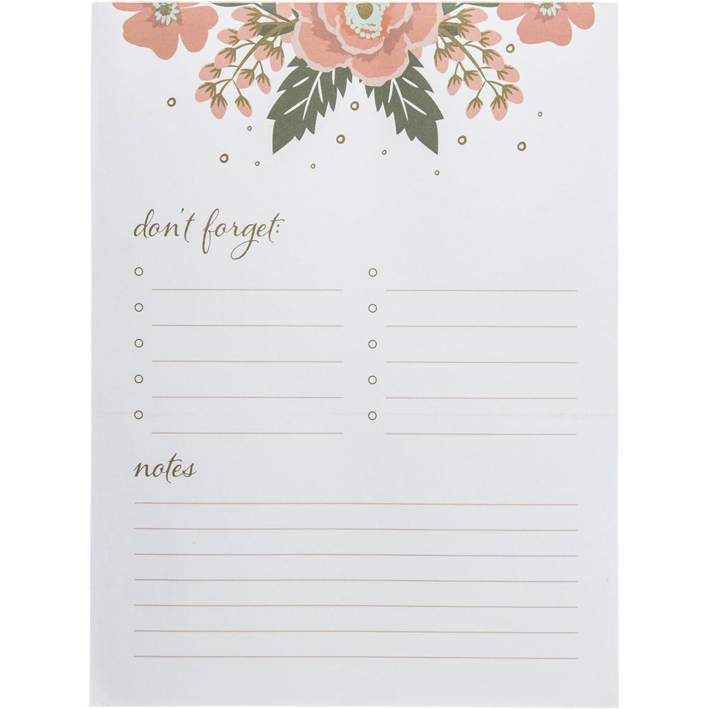 imageGraphique Lavender and Neon Large Notepad Puple and Neon Yellow Notes Notepad with 150 TearOff Sheets Perfect for Kitchen Counters Nightstands Desks and More 6quot x 8quotFlower Border