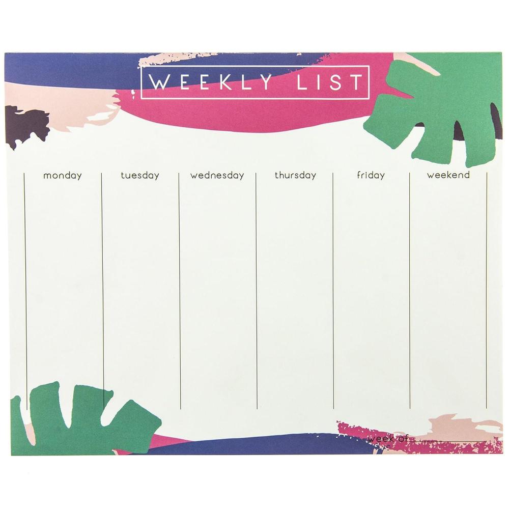 imageGraphique Palm Leaves Weekly TearOff Notepad 975quot x 8quot