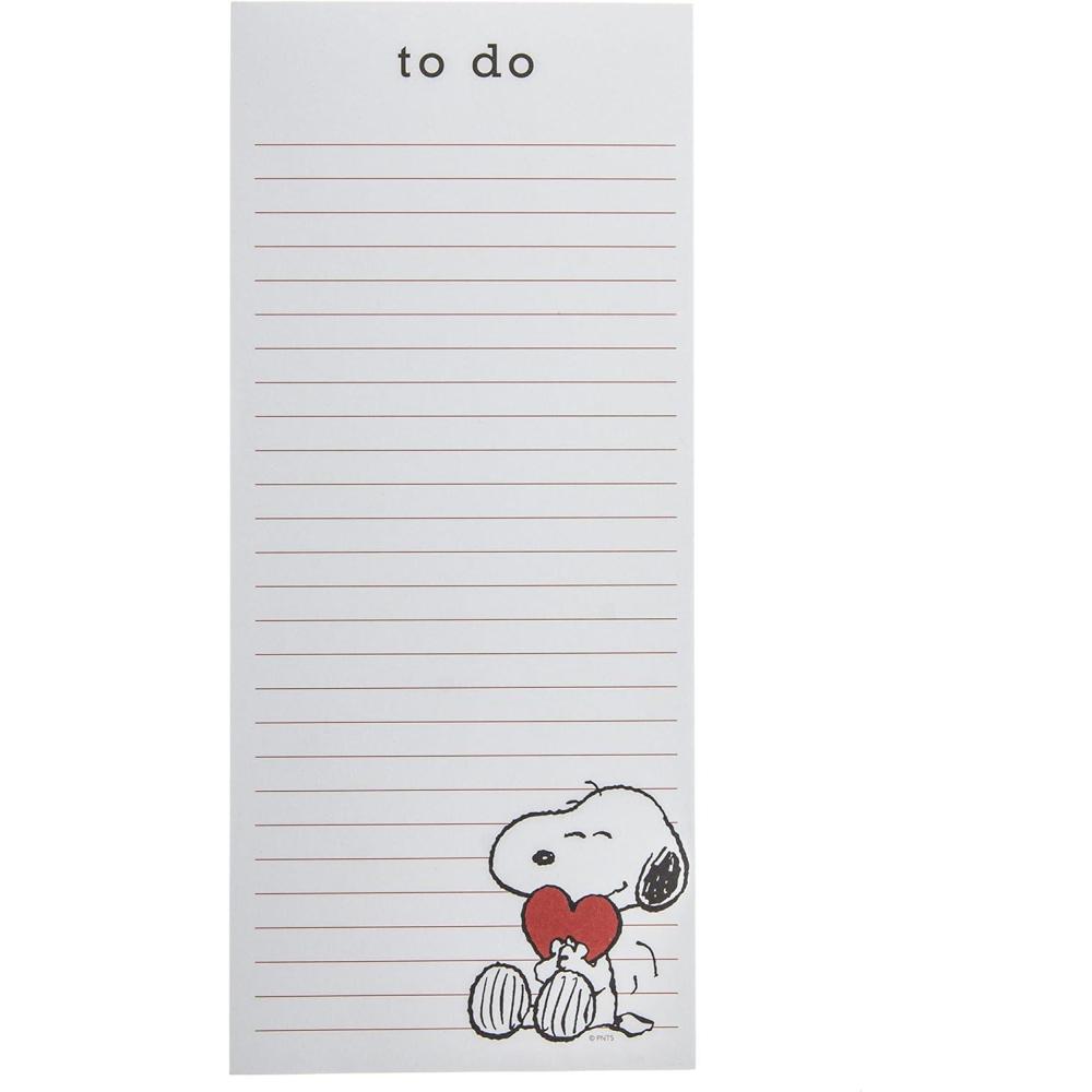 imageGraphique Peanuts with Heart Magnetic Notepad w Snoopy Hugging a Heart Features 2 Magnets to Hang on Refrigerator or Whiteboard 100 Lined Sheets 4quot x 925quot x 05quotPeanuts with Heart