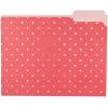 Graphique Flamingo Pink File Folder Set – File Set Includes 9 Folders and 3 Unique Flamingo and Polka Dot Designs, Embellished w/ Gold Foil on Durable Triple-Scored Coated Cardstock, 11.75″ x 9.5″