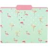 Graphique Flamingo Pink File Folder Set – File Set Includes 9 Folders and 3 Unique Flamingo and Polka Dot Designs, Embellished w/ Gold Foil on Durable Triple-Scored Coated Cardstock, 11.75″ x 9.5″