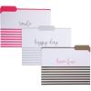 Graphique Neon Coral Stripes File Folder Set – Each Folder Measures 11.75″ x 9.5″, Set Includes 9 Folders with 3 Unique Designs, Durable Triple-Scored Coated Cardstock