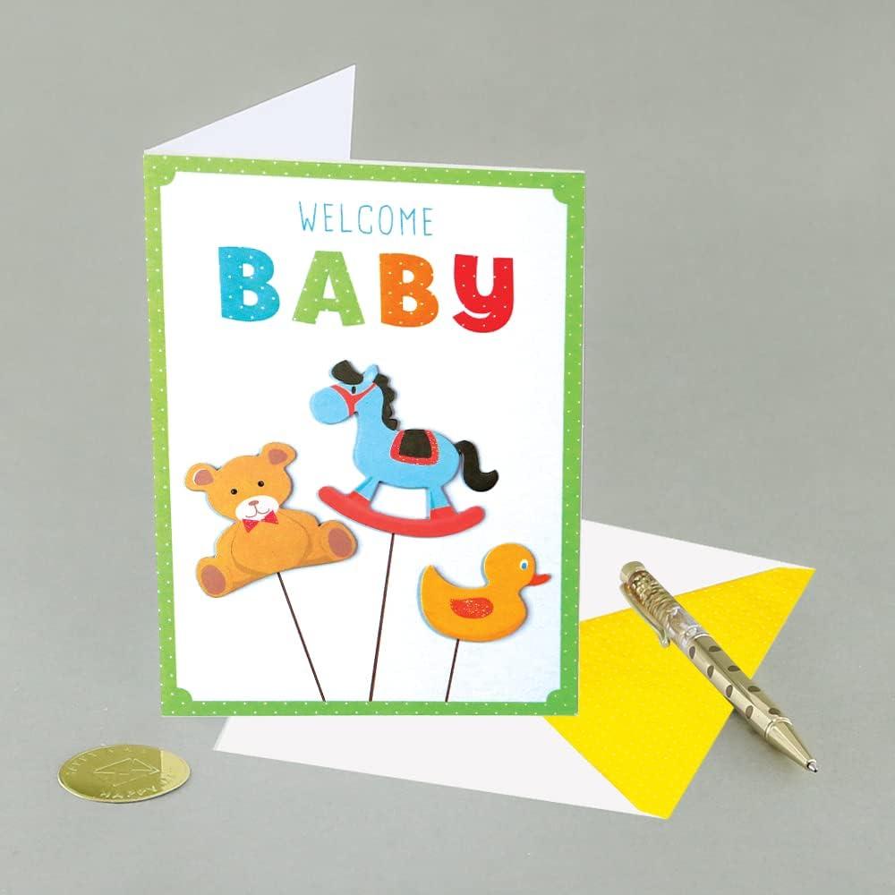 imageGraphique Handmade Birthday Card Cute ampamp Happy Birthday Greeting Him Her Friend Sip Sip Hooray 5 x 7Baby Animals