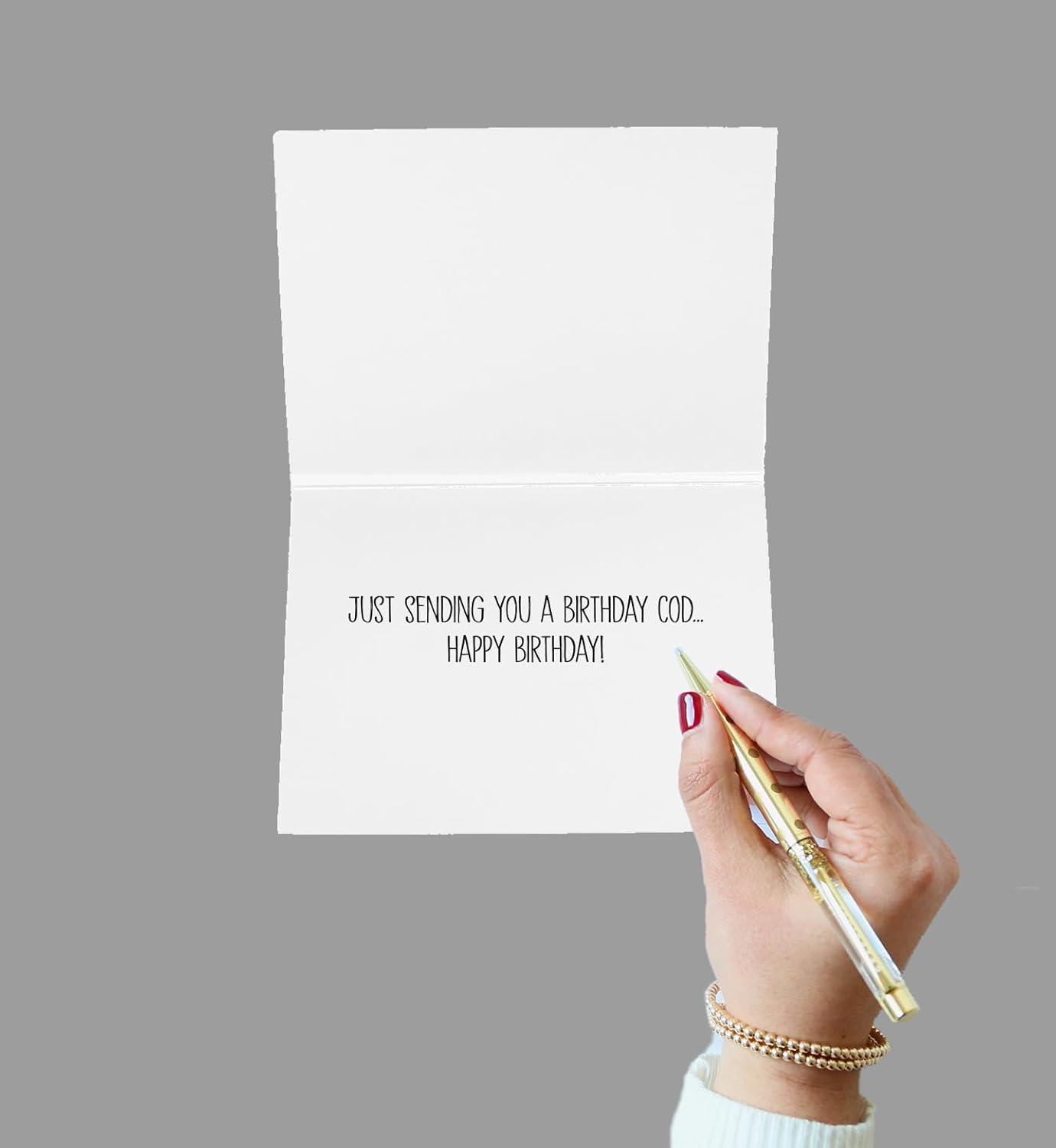 imageGraphique Handmade Birthday Card Cute ampamp Happy Birthday Greeting Him Her Friend Sip Sip Hooray 5 x 7HBD Fish