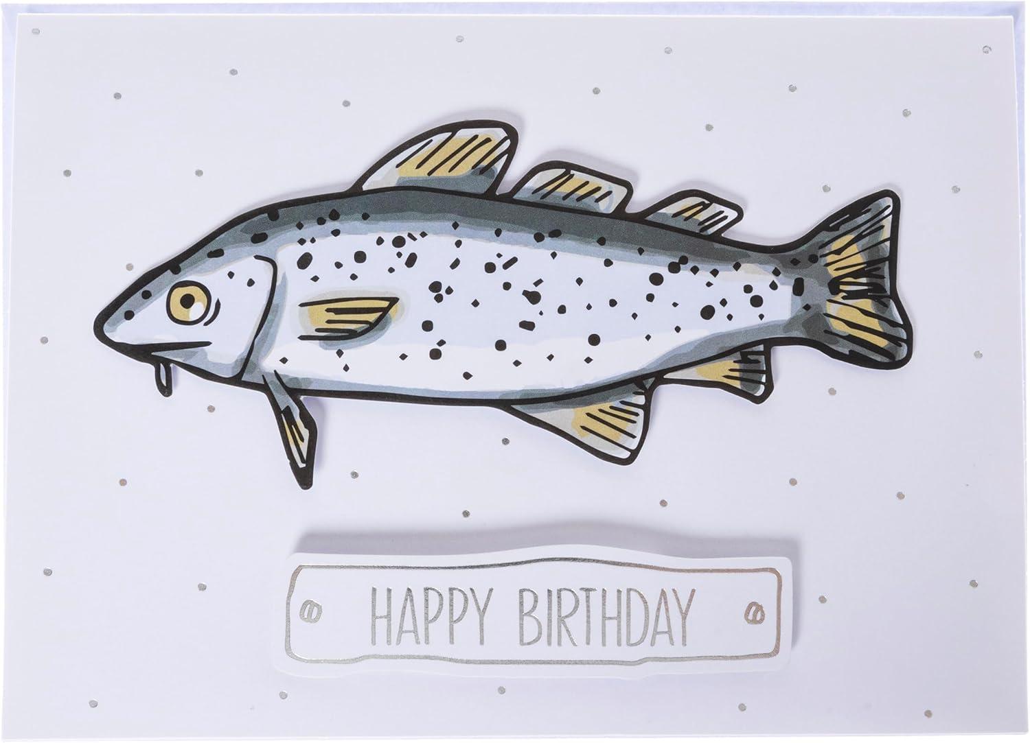 imageGraphique Handmade Birthday Card Cute ampamp Happy Birthday Greeting Him Her Friend Sip Sip Hooray 5 x 7HBD Fish