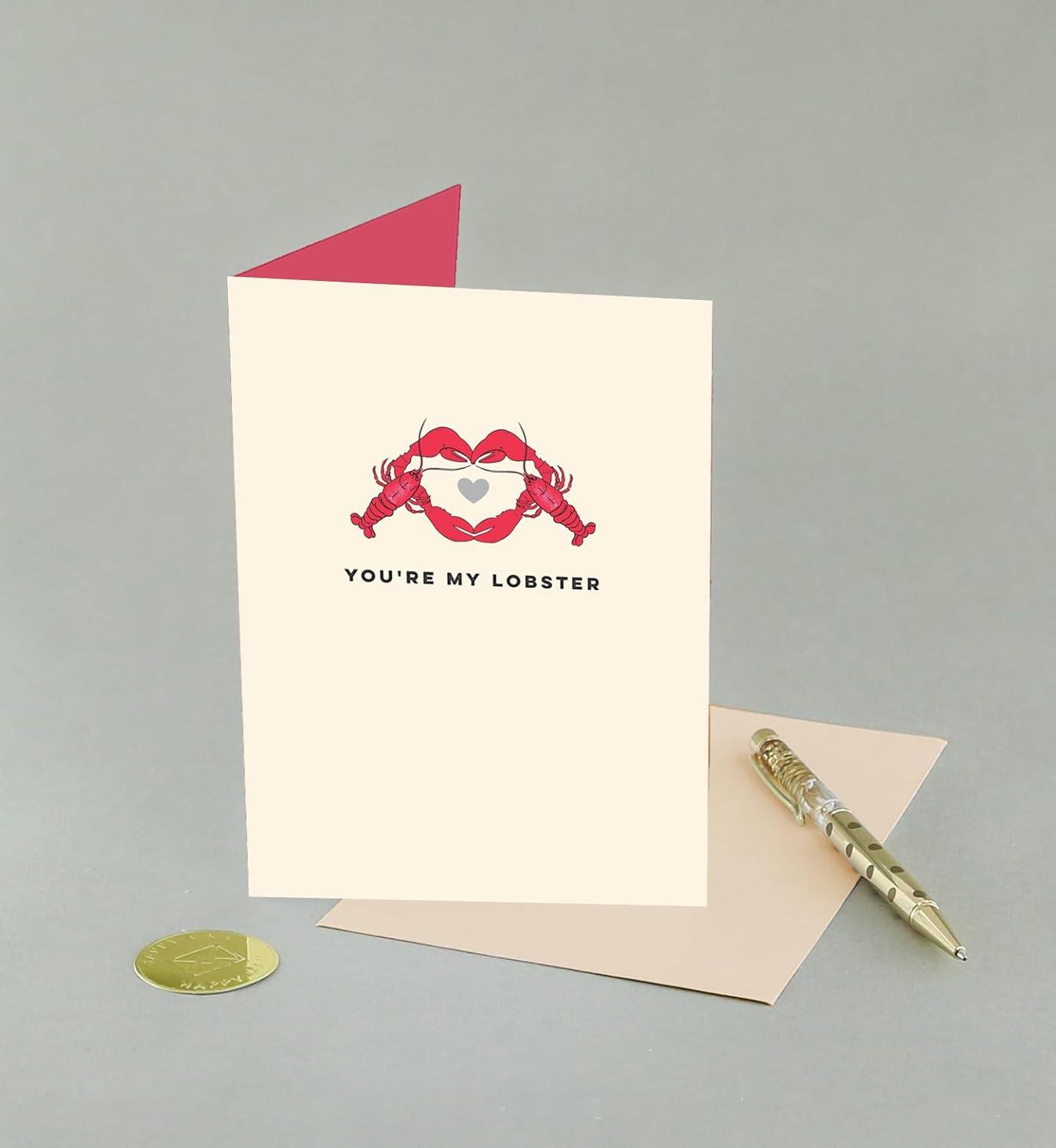 imageGraphique Handmade Birthday Card Cute ampamp Happy Birthday Greeting Him Her Friend Sip Sip Hooray 5 x 7Youre My Lobster