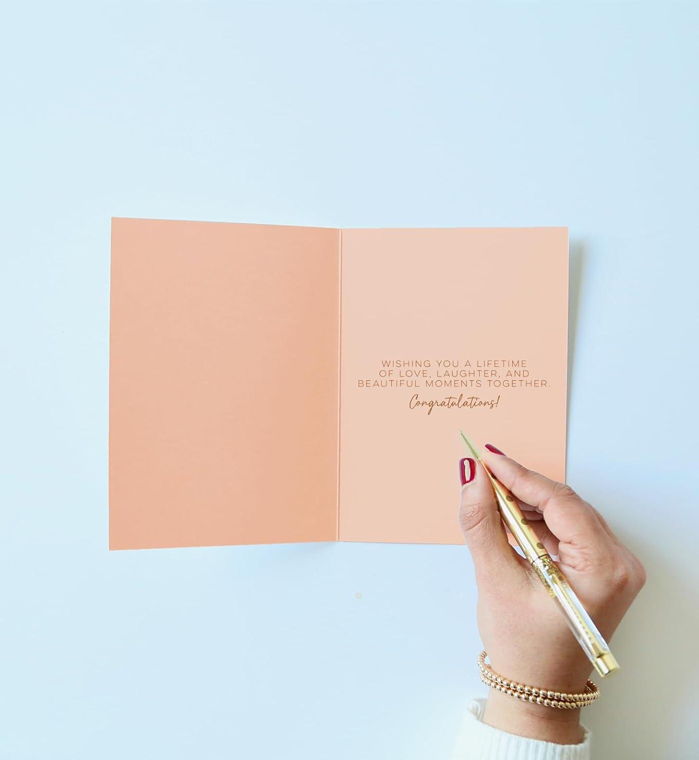 imageGraphique Heart Confetti Anniversary Card  Romantic  Husband Wife Him Her Couple  Embellished with Glitter and Gold Foil Accents  ColorCoordinated Envelope  5quot x 7quotHappy Couple Hear Balloons