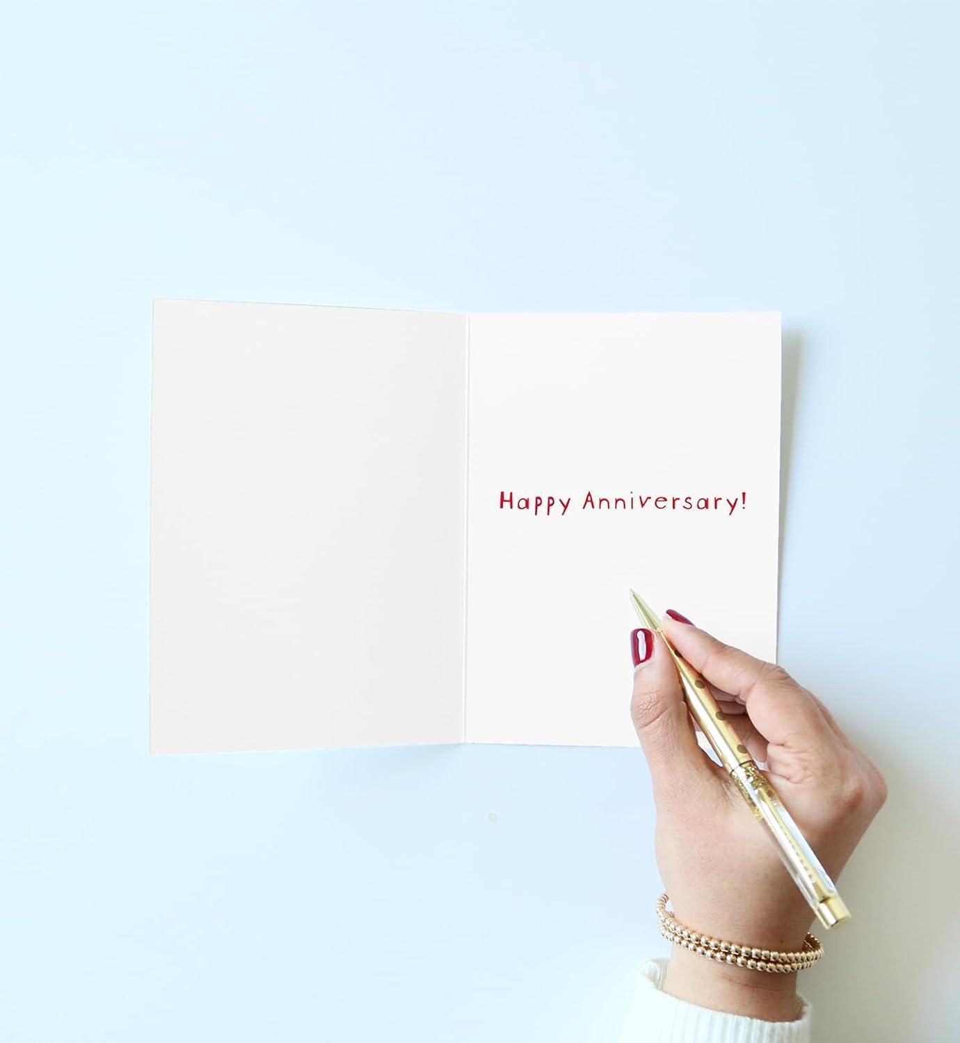 imageGraphique Heart Confetti Anniversary Card  Romantic  Husband Wife Him Her Couple  Embellished with Glitter and Gold Foil Accents  ColorCoordinated Envelope  5quot x 7quotFishy Kisses