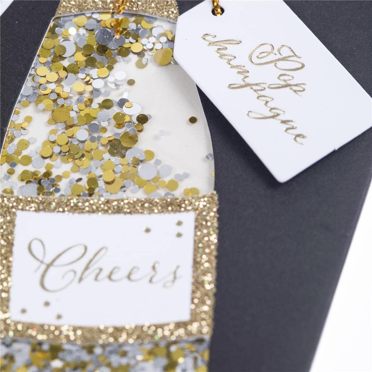 imageGraphique Heart Confetti Anniversary Card  Romantic  Husband Wife Him Her Couple  Embellished with Glitter and Gold Foil Accents  ColorCoordinated Envelope  5quot x 7quotChampagne Shaker