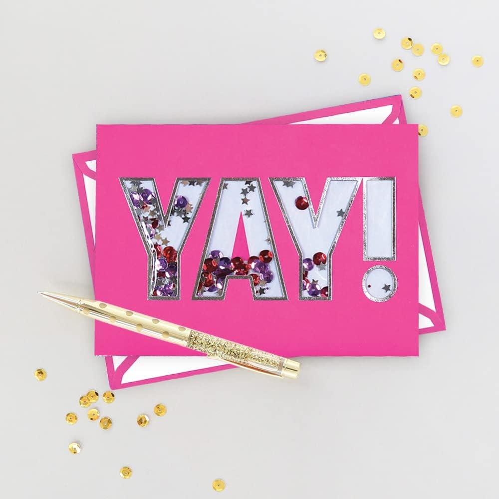 imageGraphique Heart Confetti Anniversary Card  Romantic  Husband Wife Him Her Couple  Embellished with Glitter and Gold Foil Accents  ColorCoordinated Envelope  5quot x 7quotYay Shaker