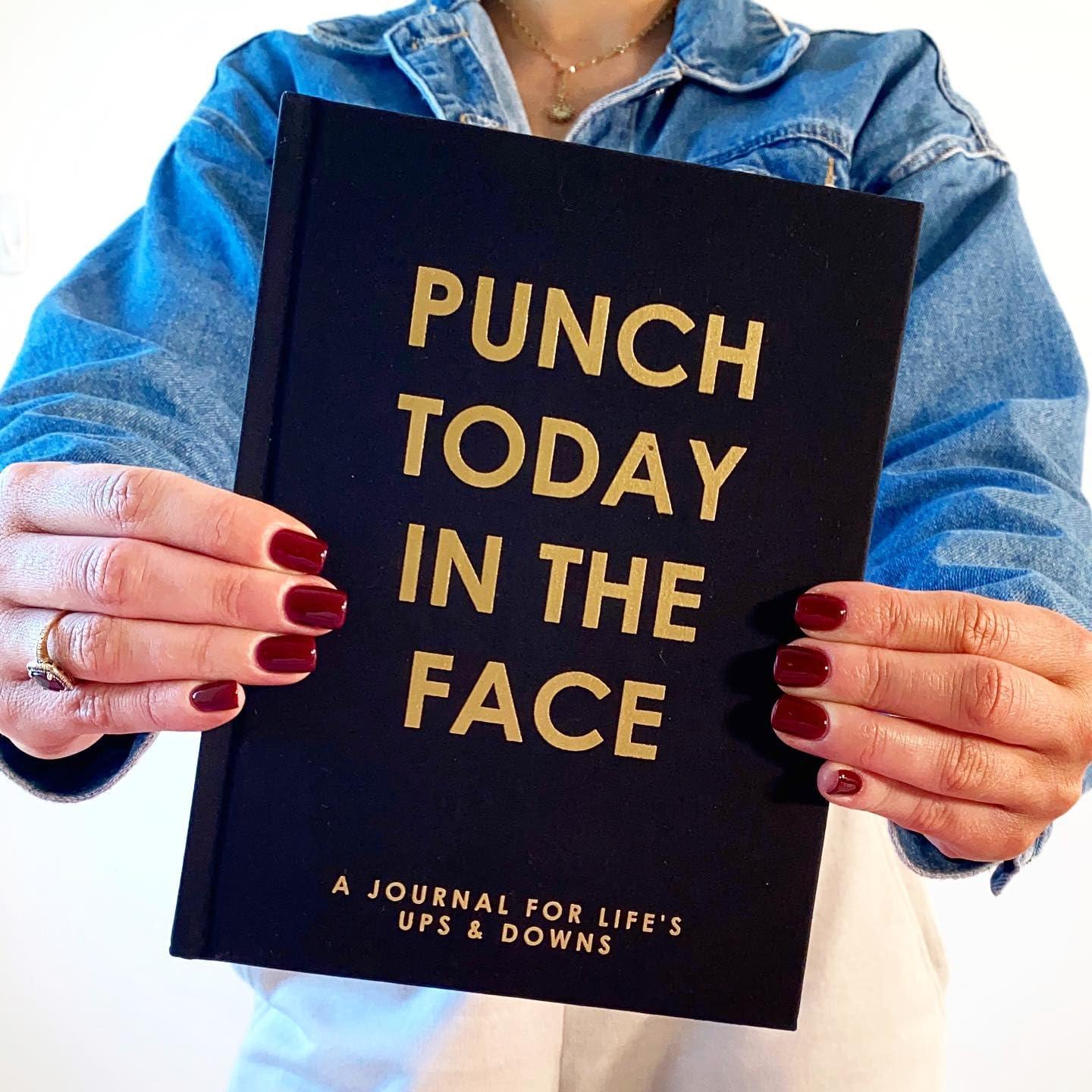 imageGraphique SelfCare Journal  Punch Today in the Face  256 Pages  Weekly Quote ampamp Daily Fill in Interiors  Hardbound Fabric Cover  Ribbon Marker 6quot x 8quotPunch Today