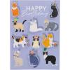 Graphique Handmade Birthday Card, Cute & Happy Birthday Greeting, Him, Her, Friend, Sip Sip Hooray, 5” x 7”(Happy Birthday Cats)