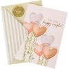 Graphique Heart Confetti Anniversary Card | Romantic | Husband, Wife, Him, Her, Couple | Embellished with Glitter and Gold Foil Accents | Color-Coordinated Envelope | 5″ x 7″(Happy Couple Hear Balloons)